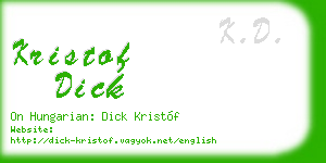 kristof dick business card